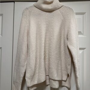 Madewell Soft Cream Textured Turtleneck Sweater